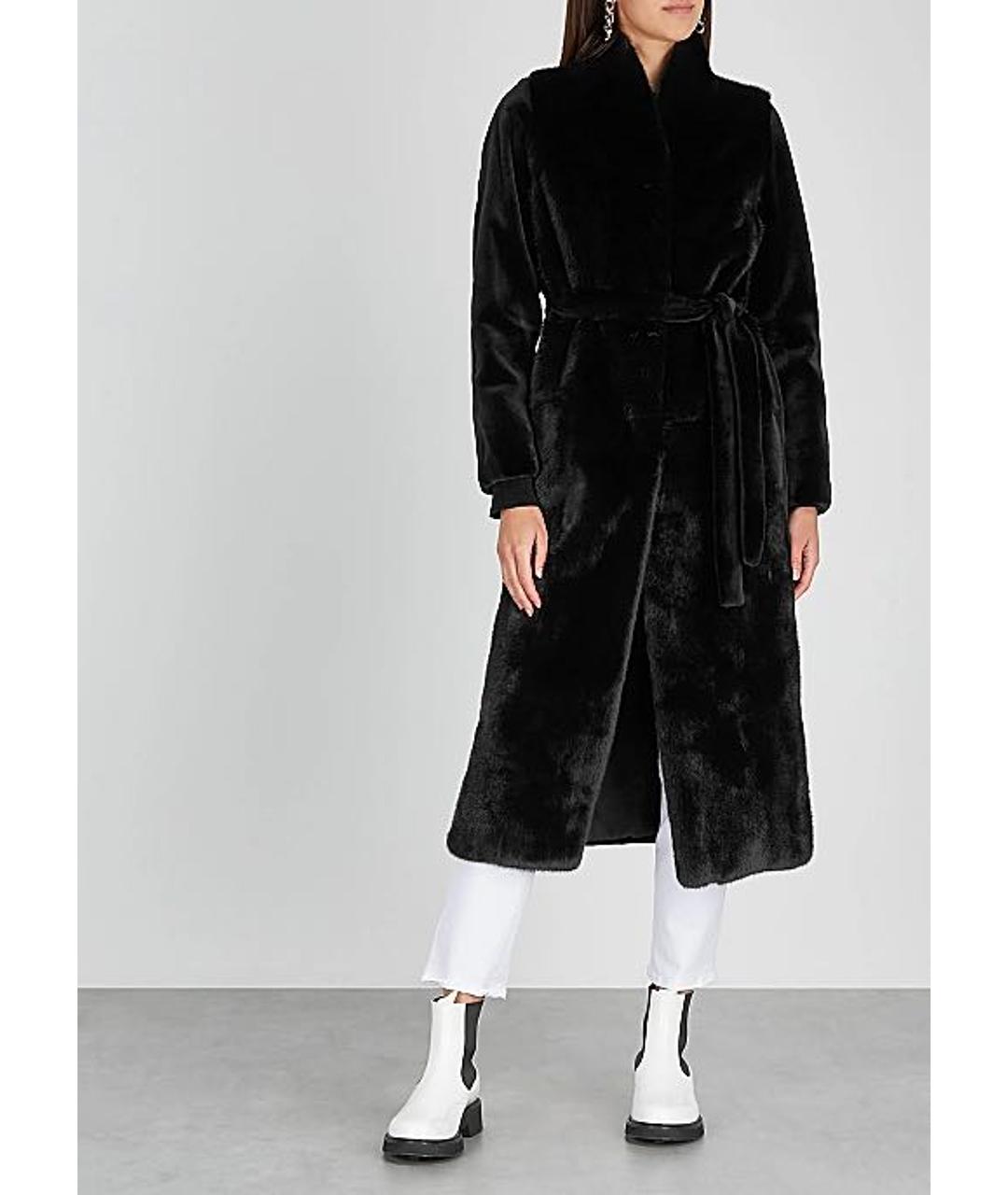 YVES SALOMON Черная меховая шуба, фото 3