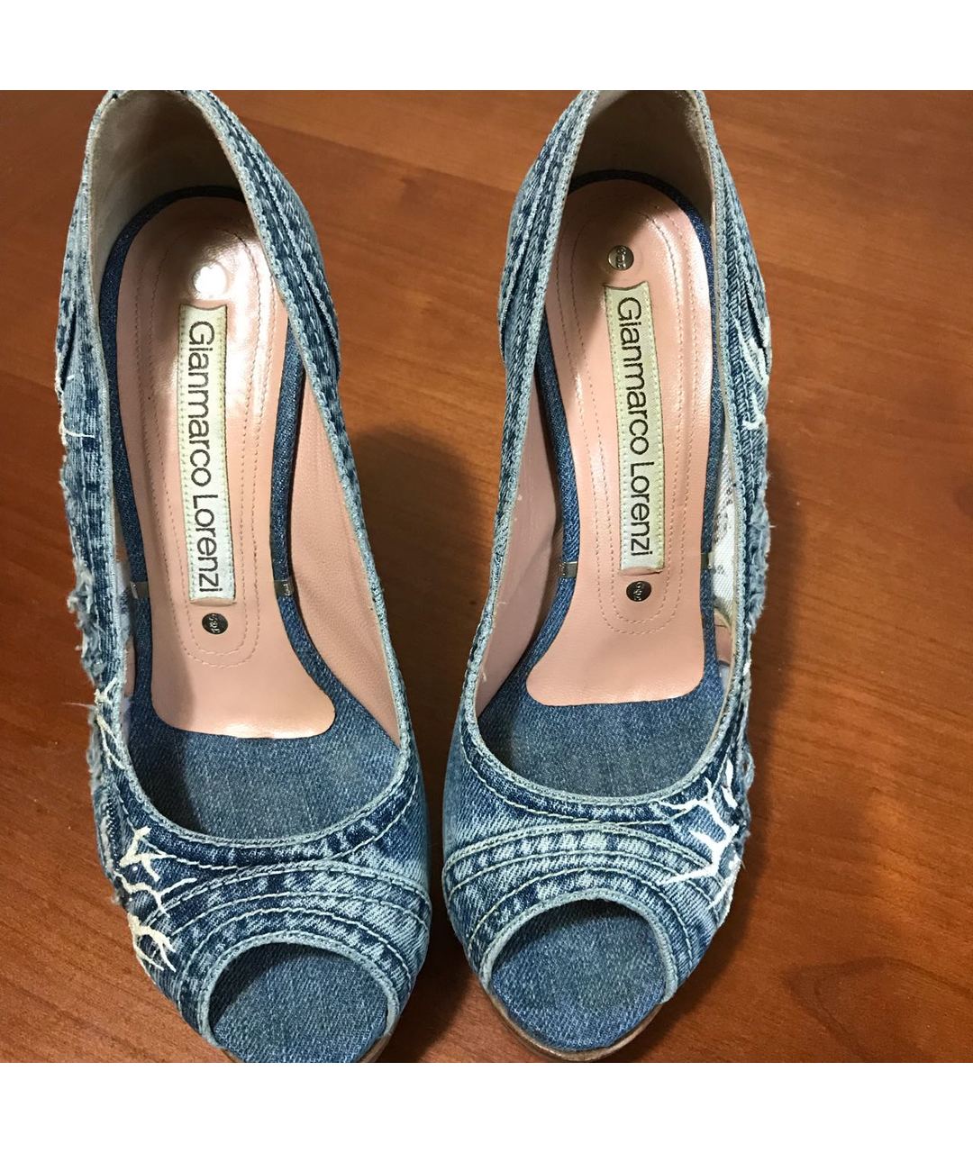 GIAN MARCO LORENZI Голубые текстильные туфли, фото 2