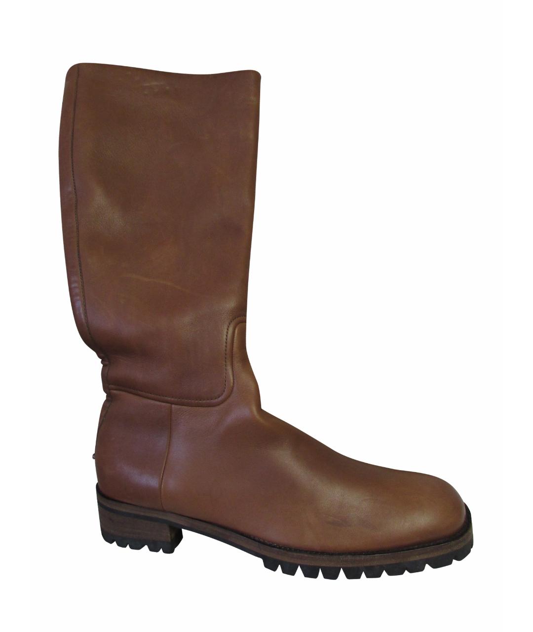 JIL SANDER Бежевые кожаные сапоги, фото 1