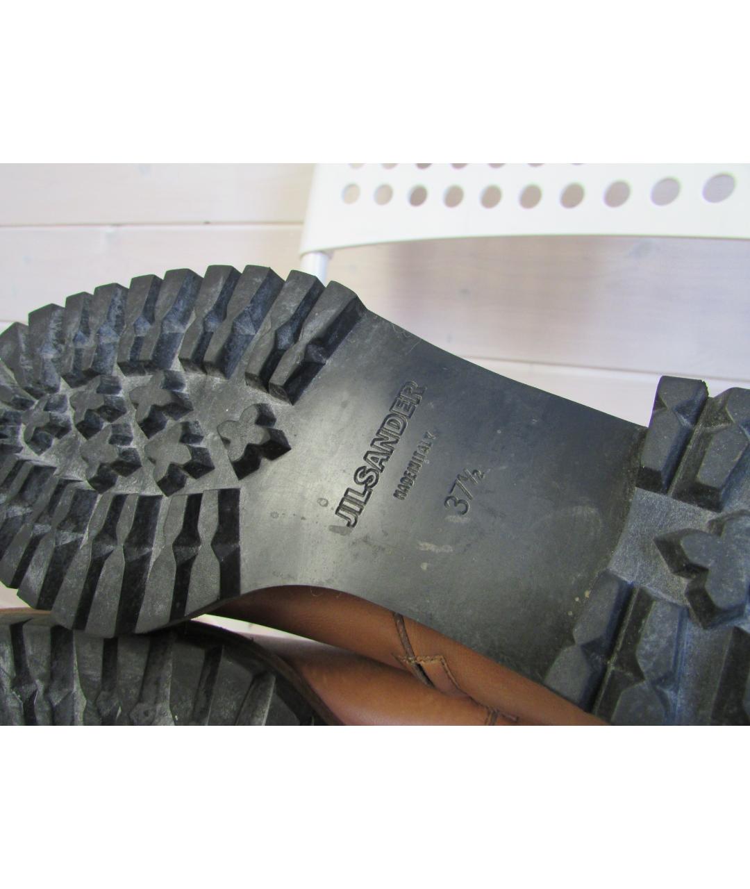 JIL SANDER Бежевые кожаные сапоги, фото 6