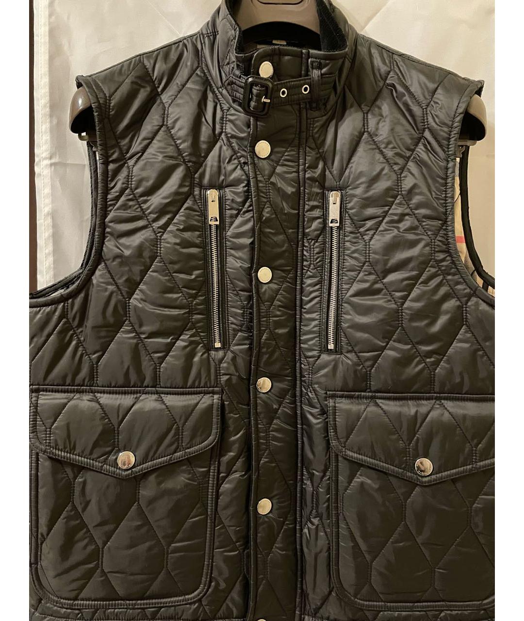 BURBERRY Черный полиэстеровый жилет, фото 8