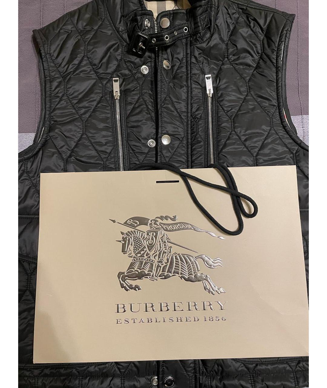 BURBERRY Черный полиэстеровый жилет, фото 6