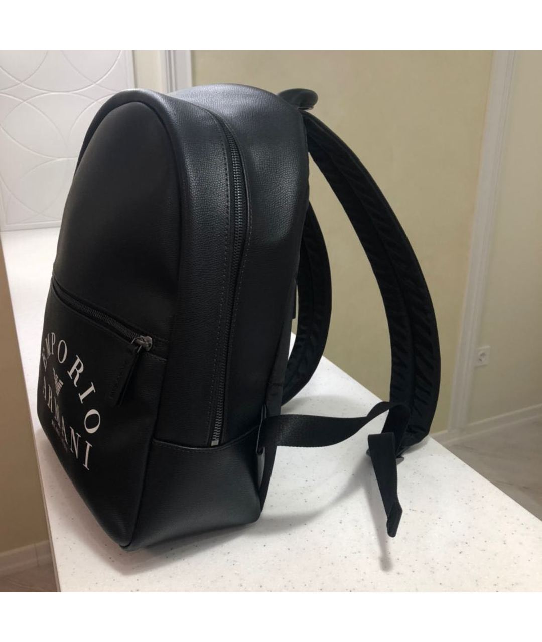 EMPORIO ARMANI Черный рюкзак из искусственной кожи, фото 3
