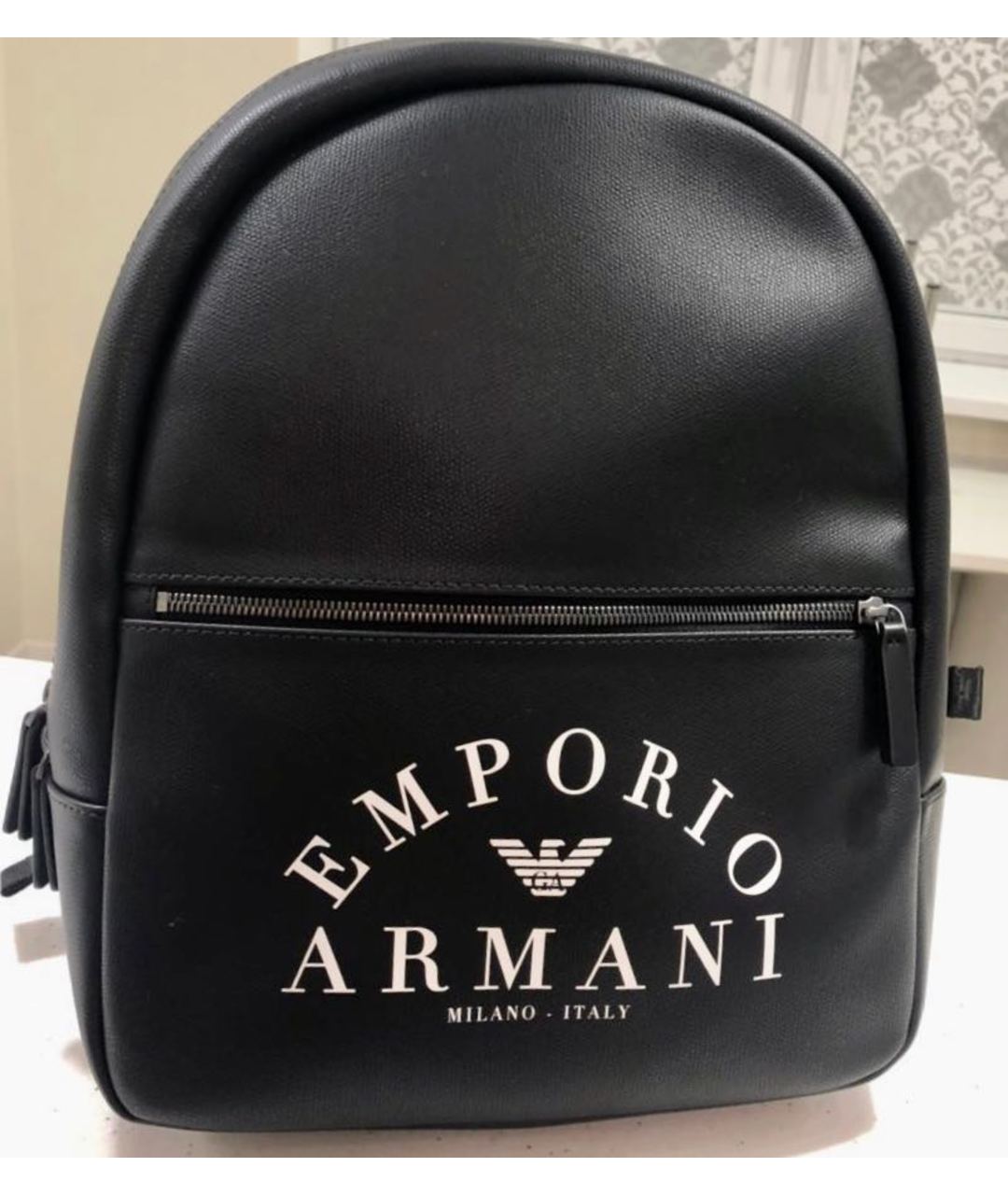 EMPORIO ARMANI Черный рюкзак из искусственной кожи, фото 5