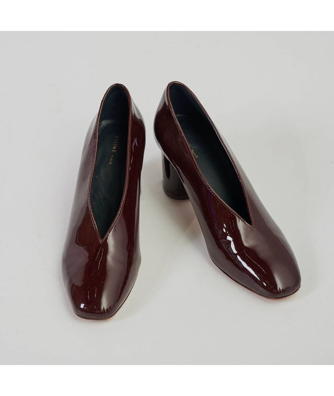 CELINE PRE-OWNED Бордовые туфли из лакированной кожи, фото 2
