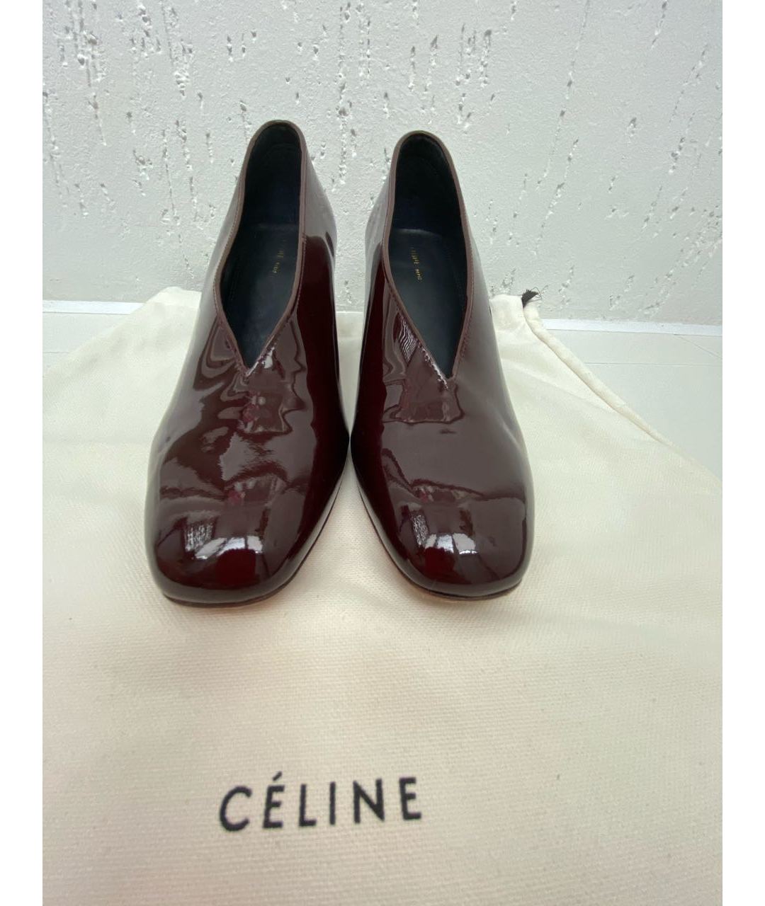 CELINE PRE-OWNED Бордовые туфли из лакированной кожи, фото 6