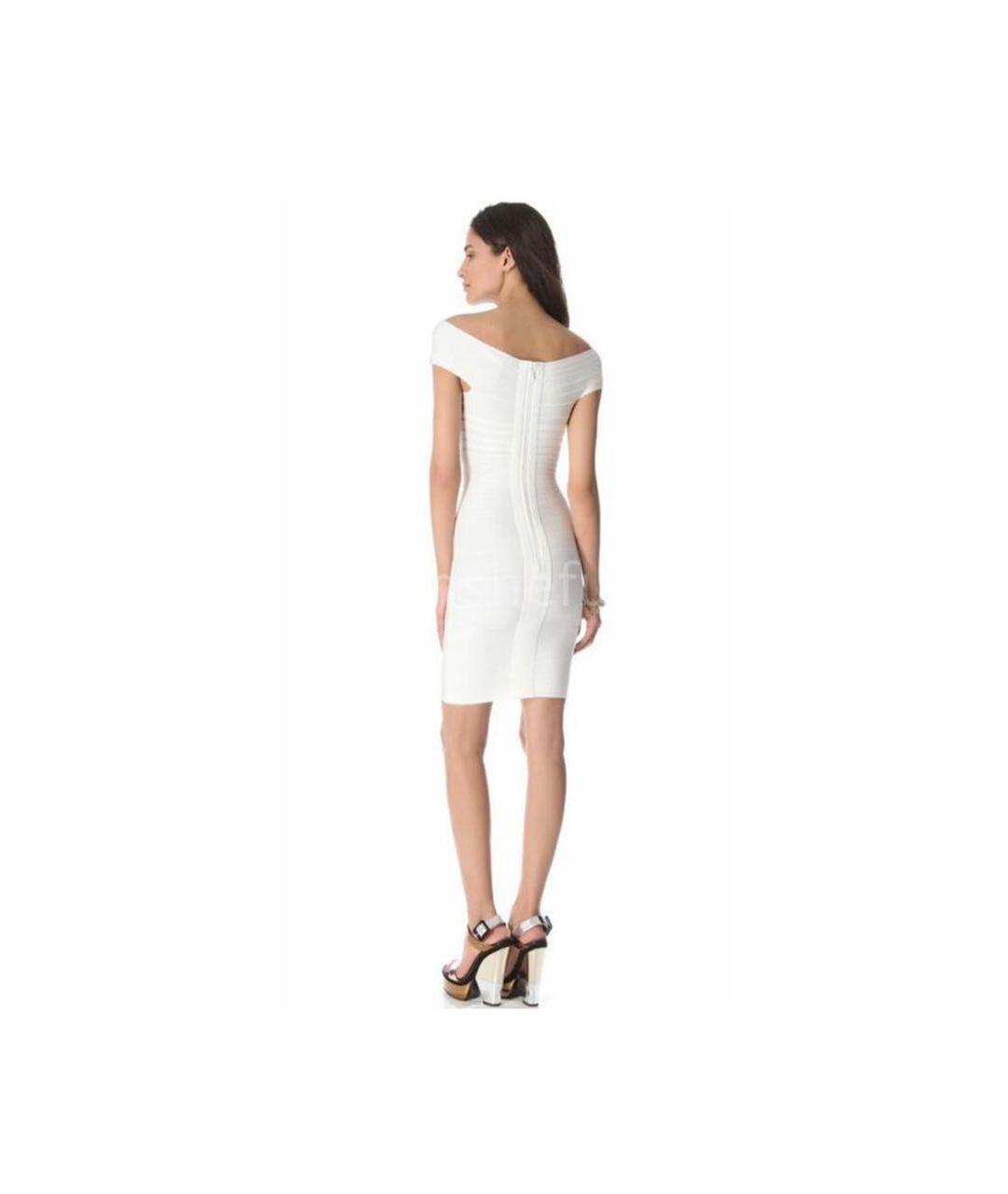 HERVE LEGER Белое вискозное повседневное платье, фото 5