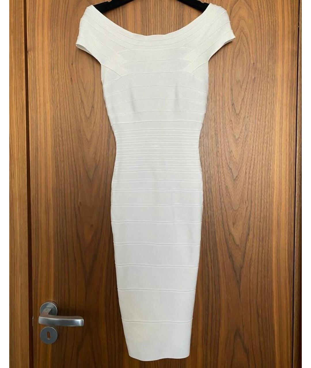HERVE LEGER Белое вискозное повседневное платье, фото 6