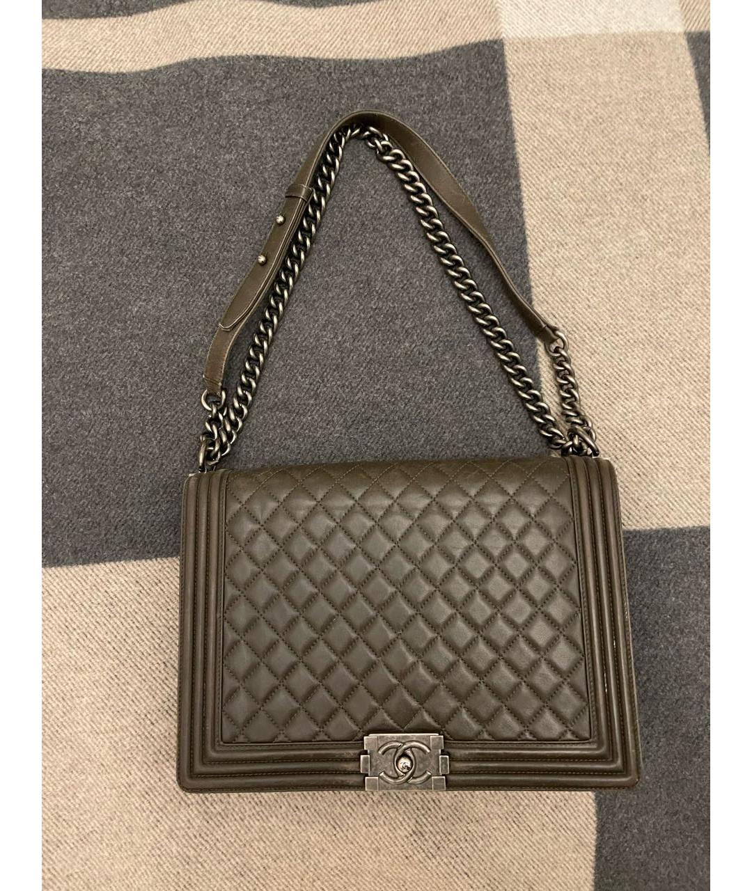 CHANEL Коричневая кожаная сумка через плечо, фото 9