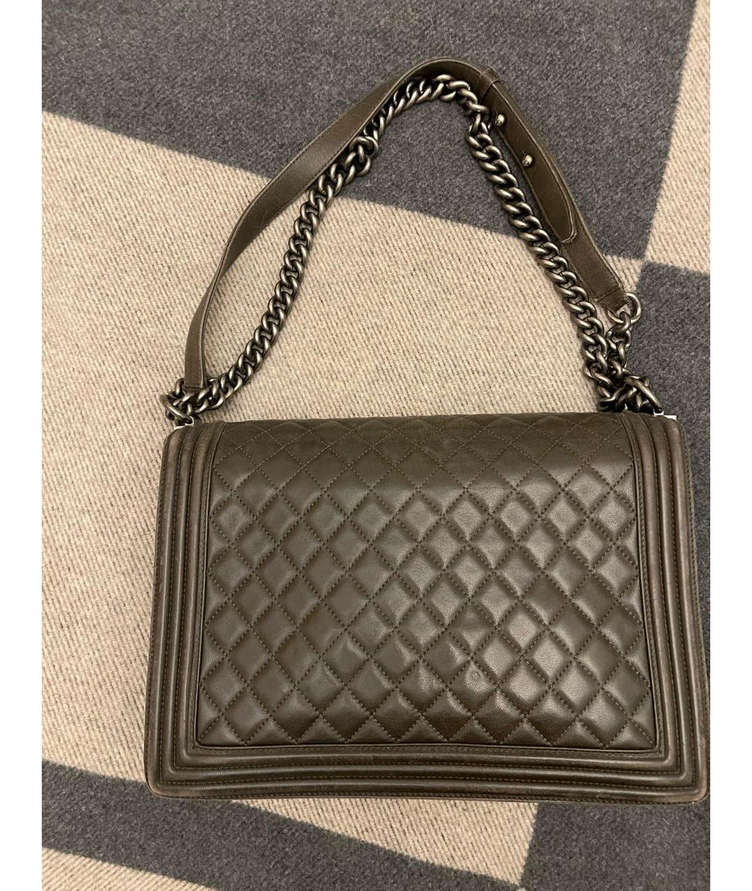 CHANEL Коричневая кожаная сумка через плечо, фото 2