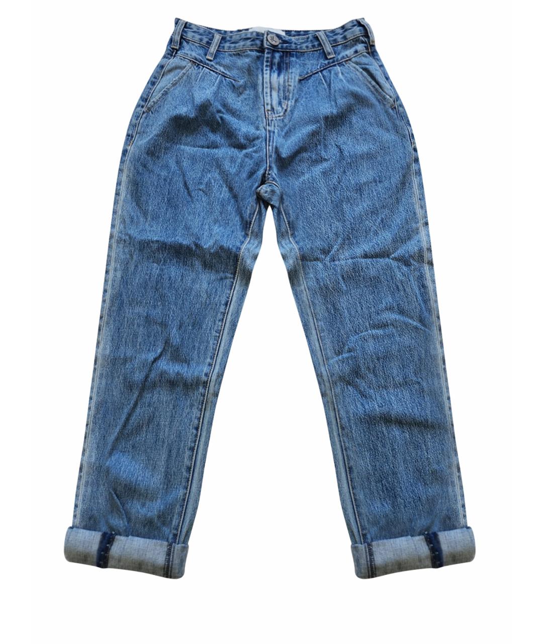 ONE TEASPOON Голубые хлопковые прямые джинсы, фото 1