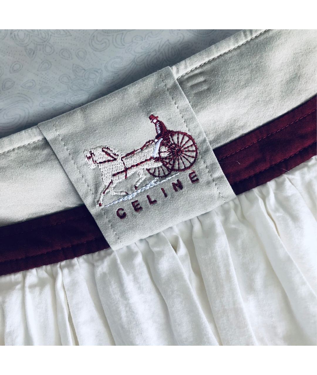 CELINE PRE-OWNED Белая хлопко-эластановая юбка-шорты, фото 5