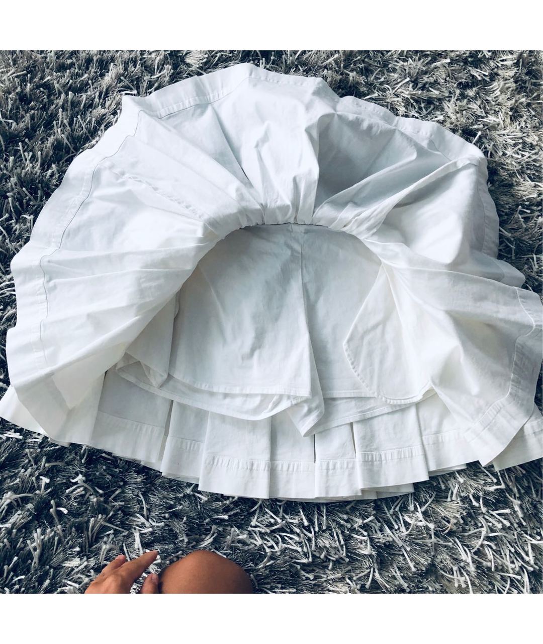 CELINE PRE-OWNED Белая хлопко-эластановая юбка-шорты, фото 3