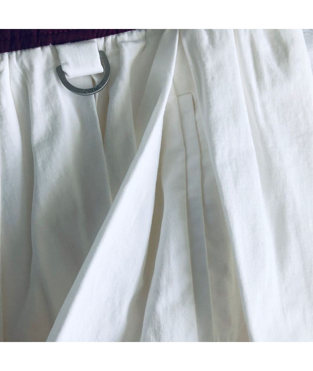 CELINE PRE-OWNED Белая хлопко-эластановая юбка-шорты, фото 4