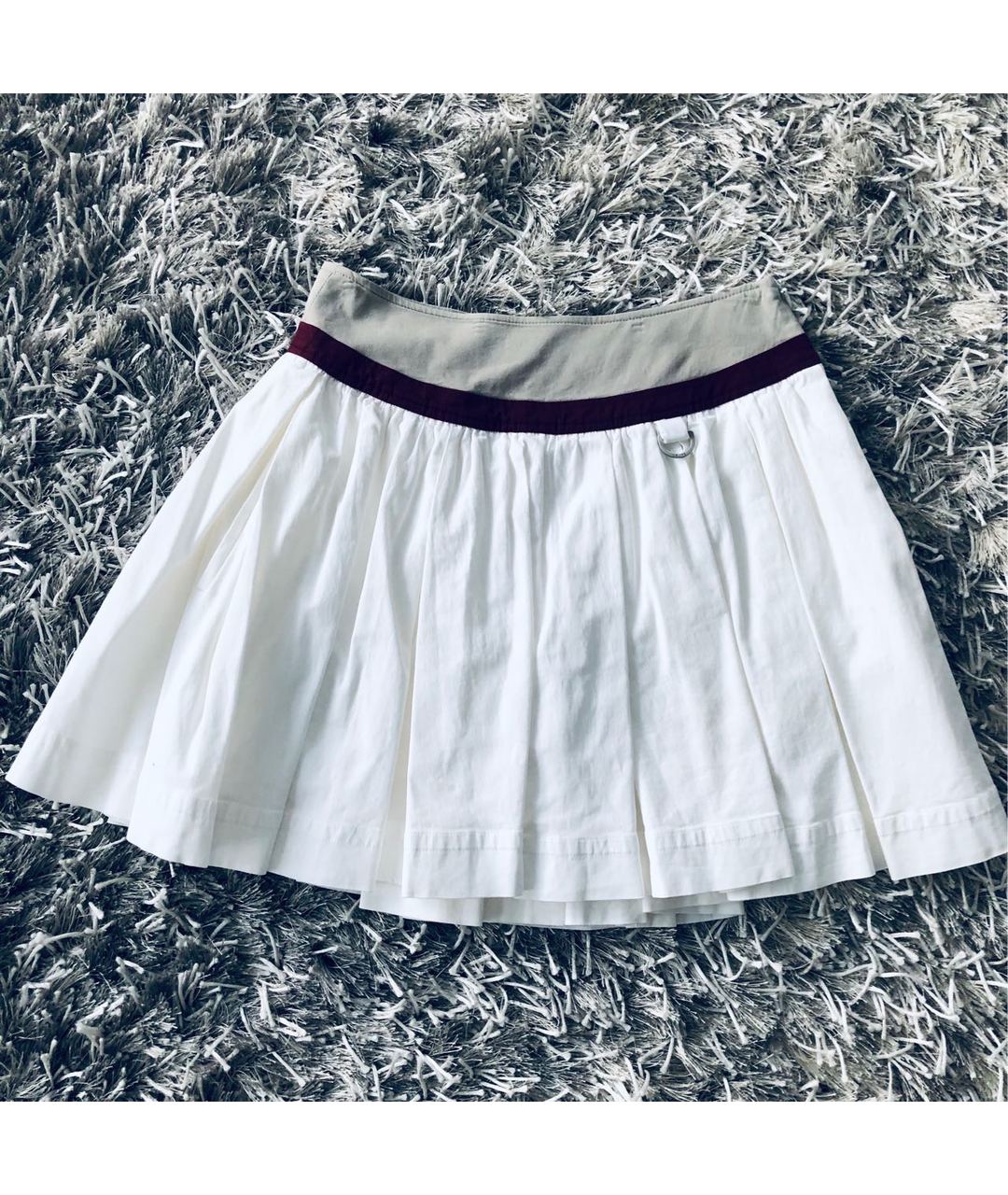 CELINE PRE-OWNED Белая хлопко-эластановая юбка-шорты, фото 8