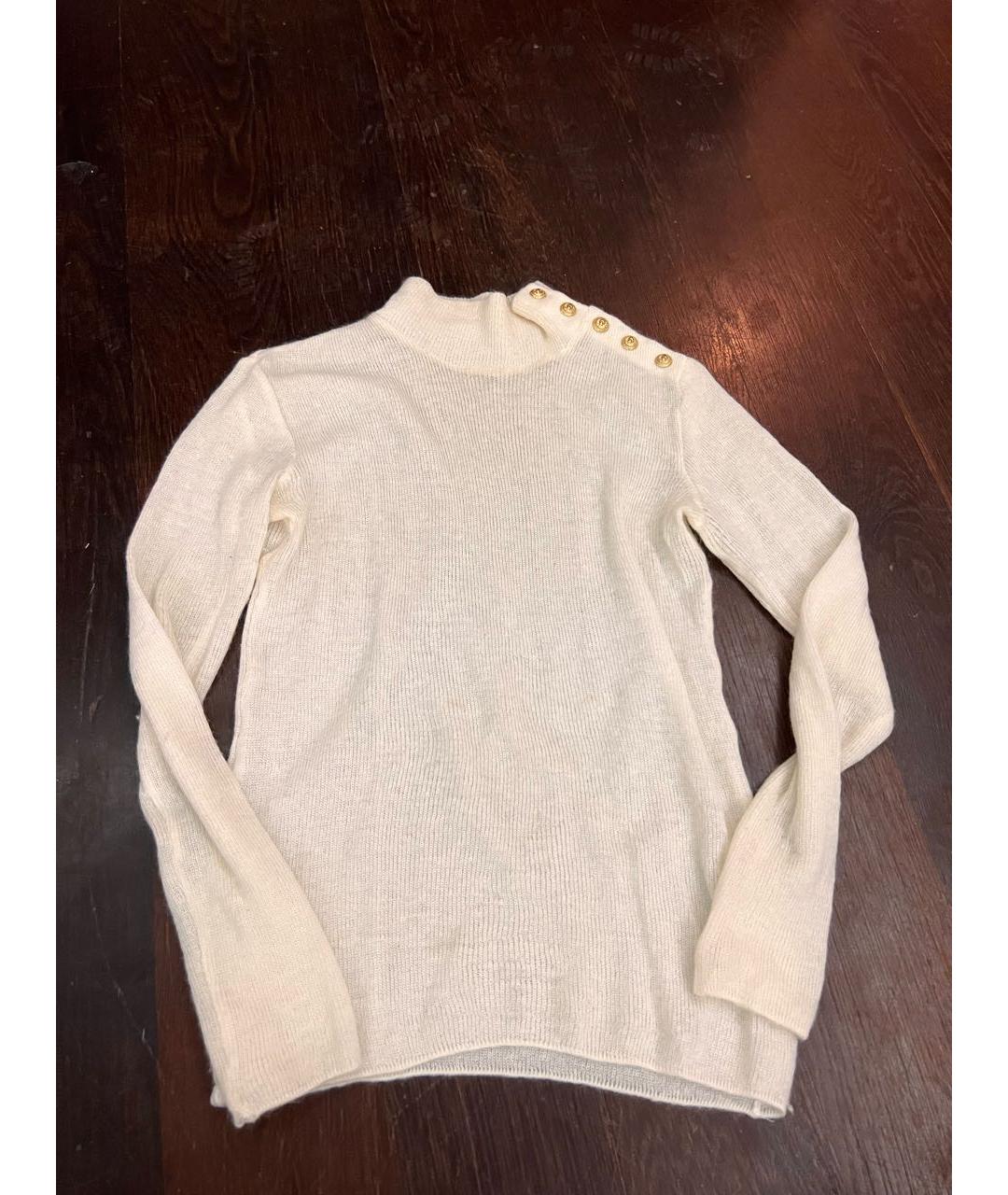 BALMAIN Белый шерстяной джемпер / свитер, фото 7