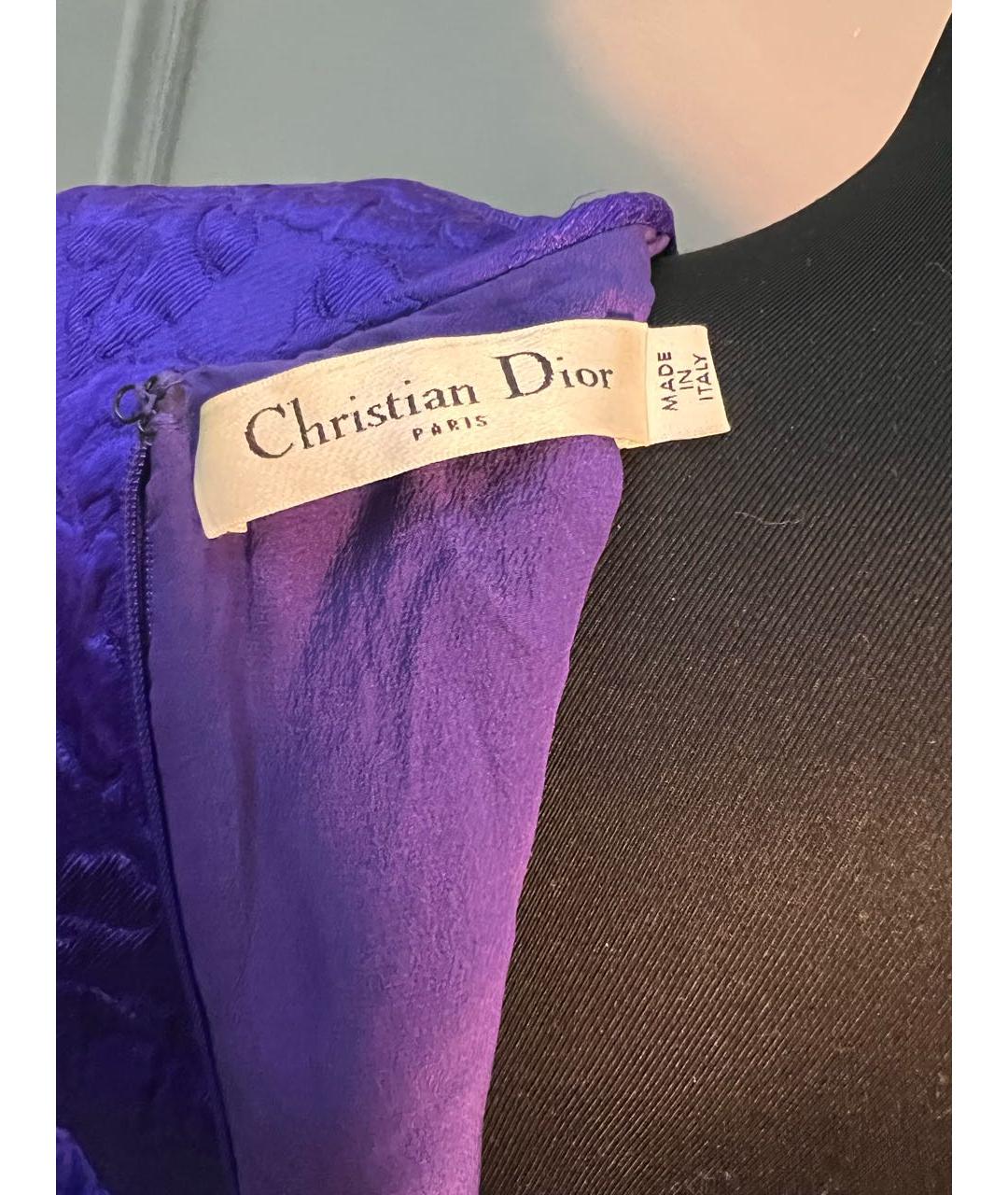 CHRISTIAN DIOR PRE-OWNED Фиолетовое коктейльное платье, фото 4