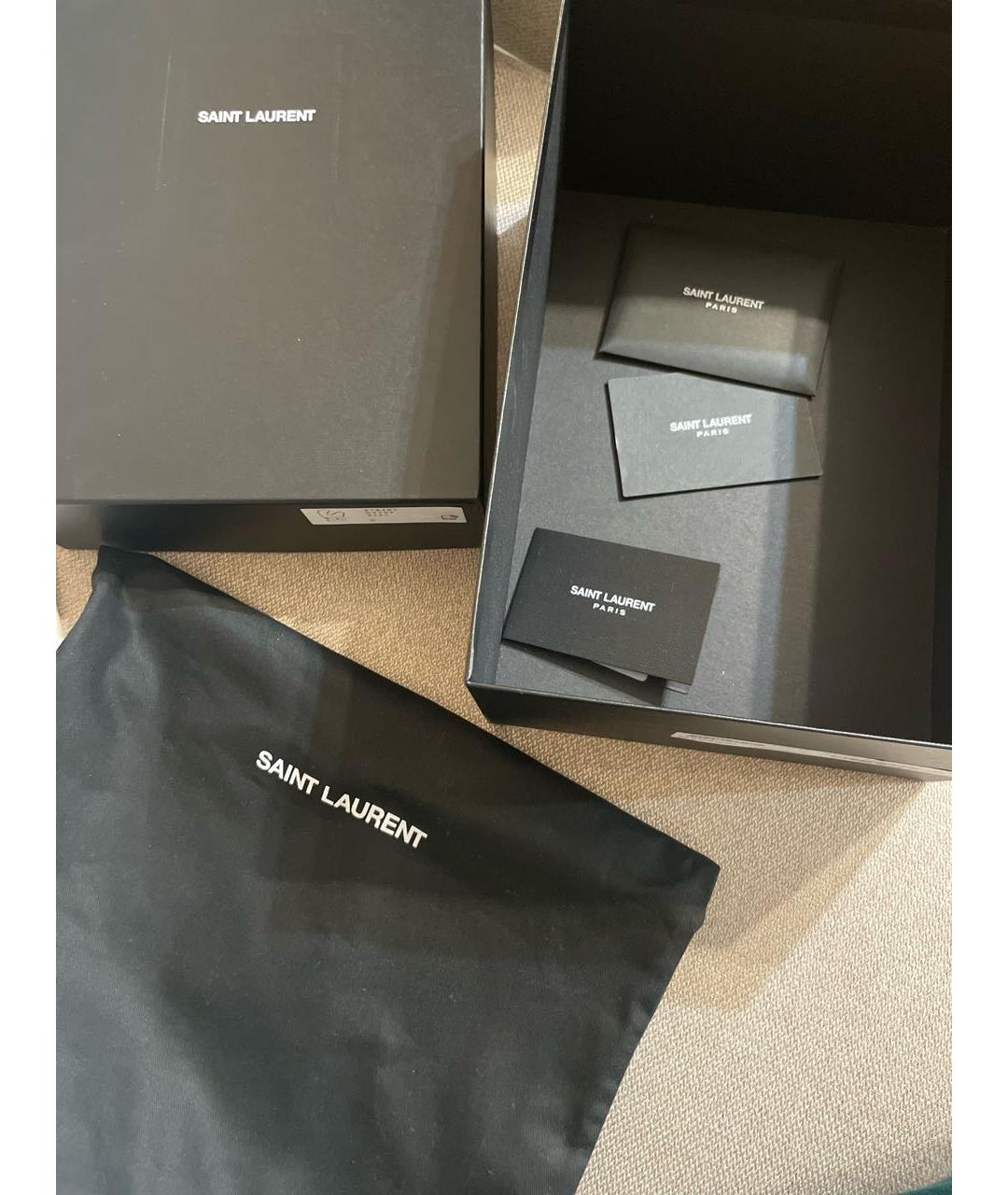 SAINT LAURENT Коричневая кожаная сумка через плечо, фото 5