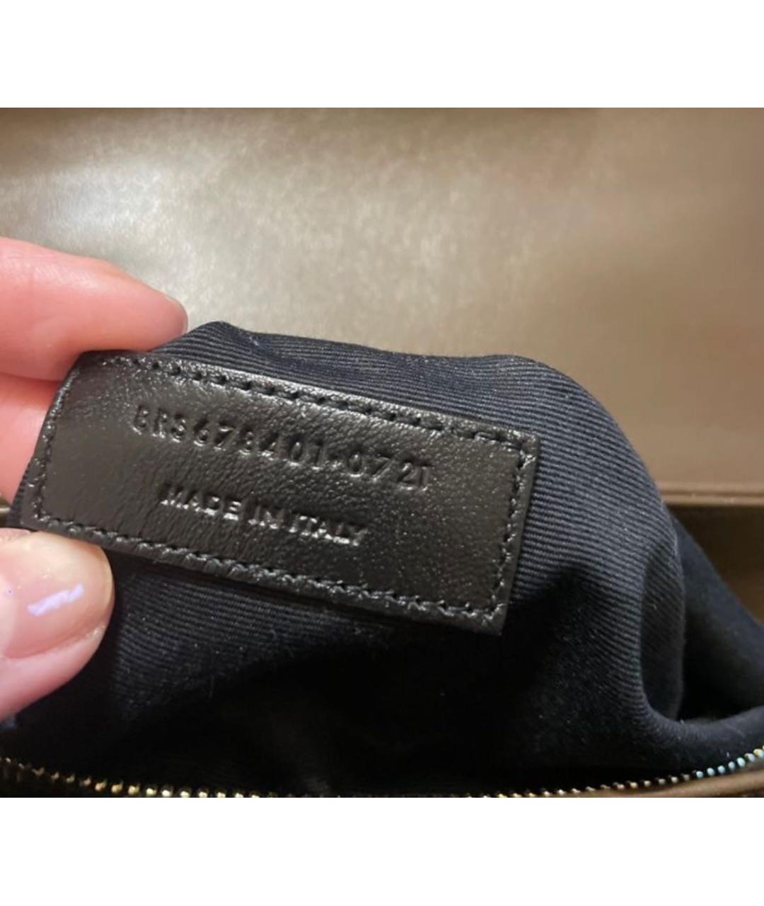 SAINT LAURENT Коричневая кожаная сумка через плечо, фото 8