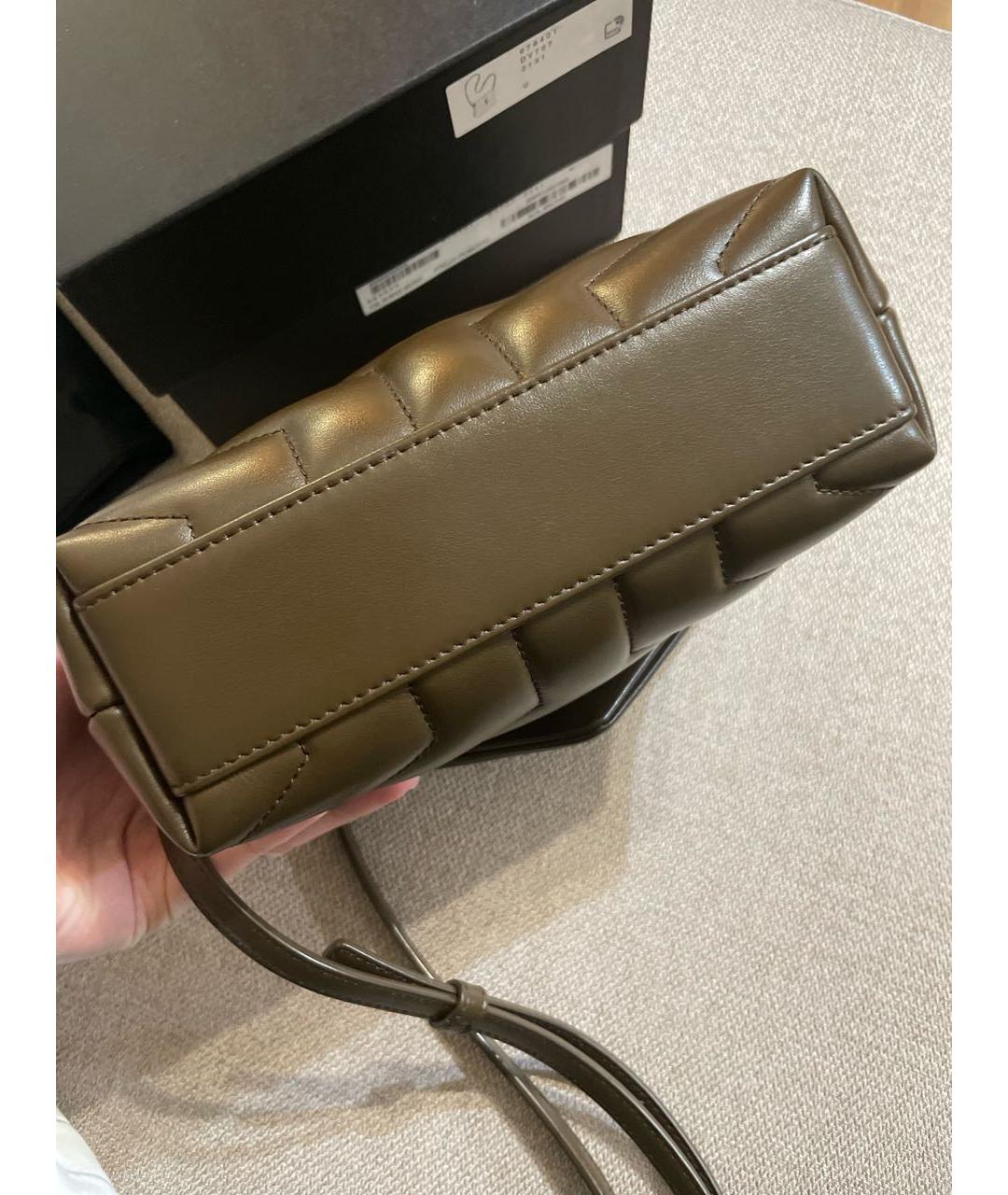 SAINT LAURENT Коричневая кожаная сумка через плечо, фото 3