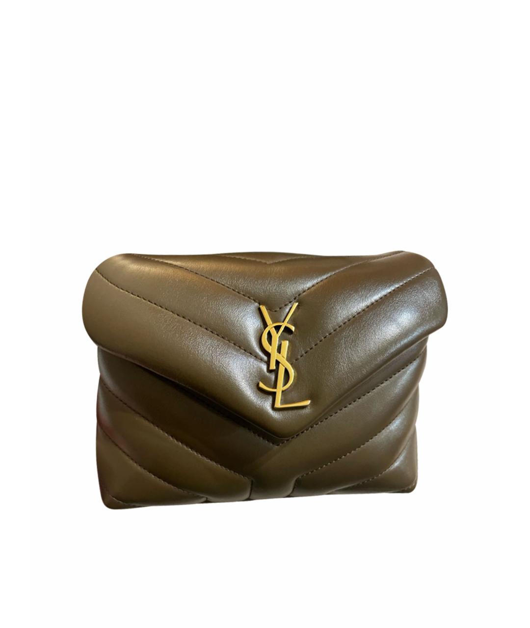 SAINT LAURENT Коричневая кожаная сумка через плечо, фото 1