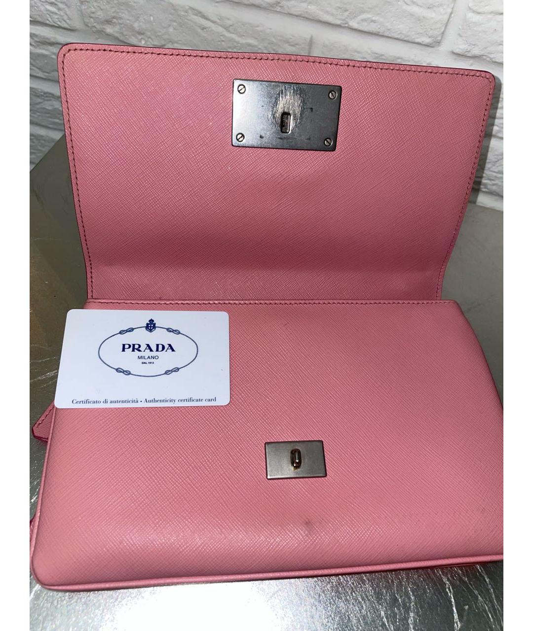 PRADA Розовая кожаная сумка через плечо, фото 5