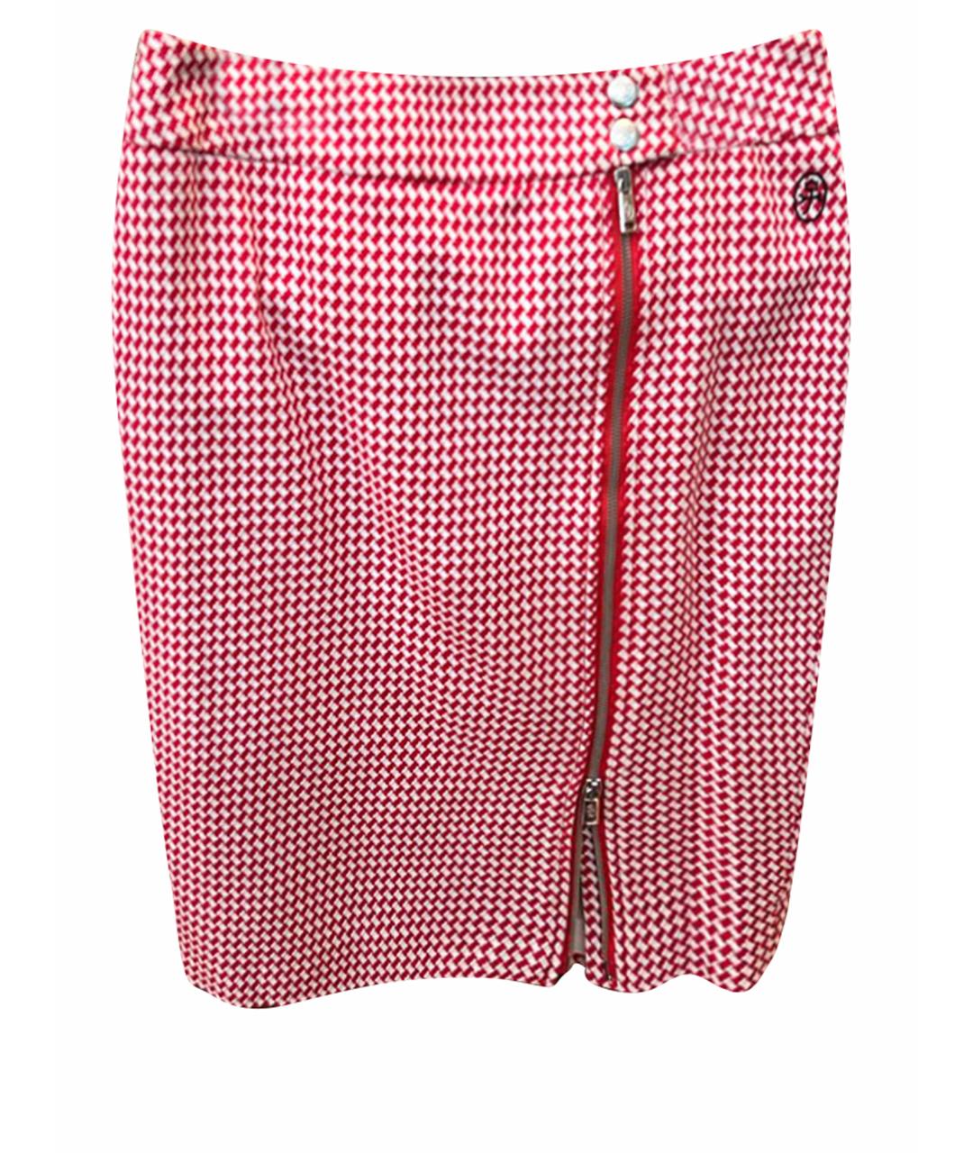 JC DE CASTELBAJAC Красная твидовая юбка миди, фото 1