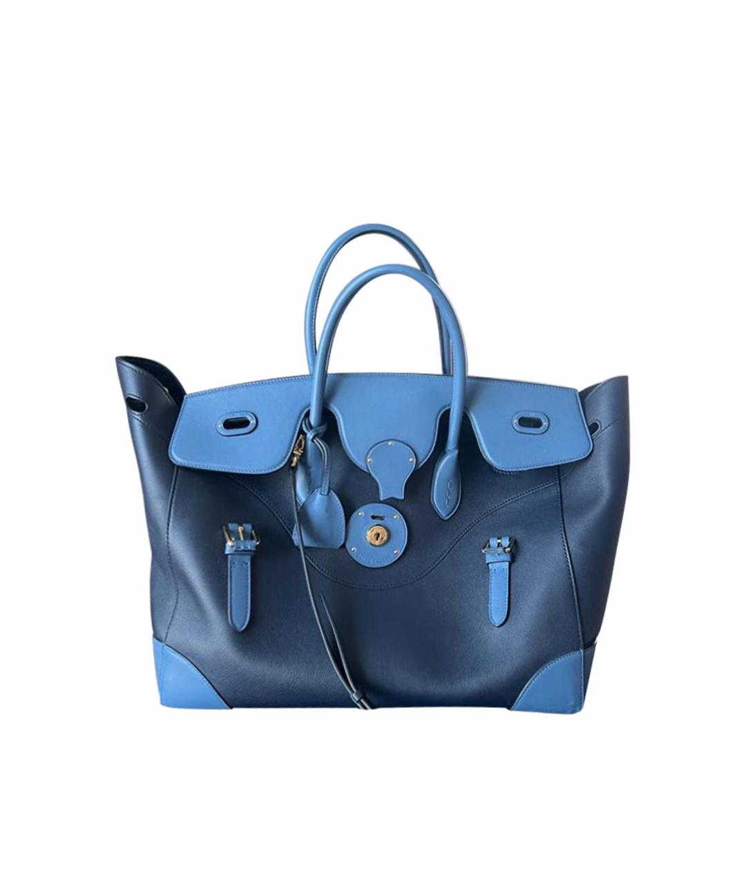 RALPH LAUREN Синяя кожаная дорожная/спортивная сумка, фото 1