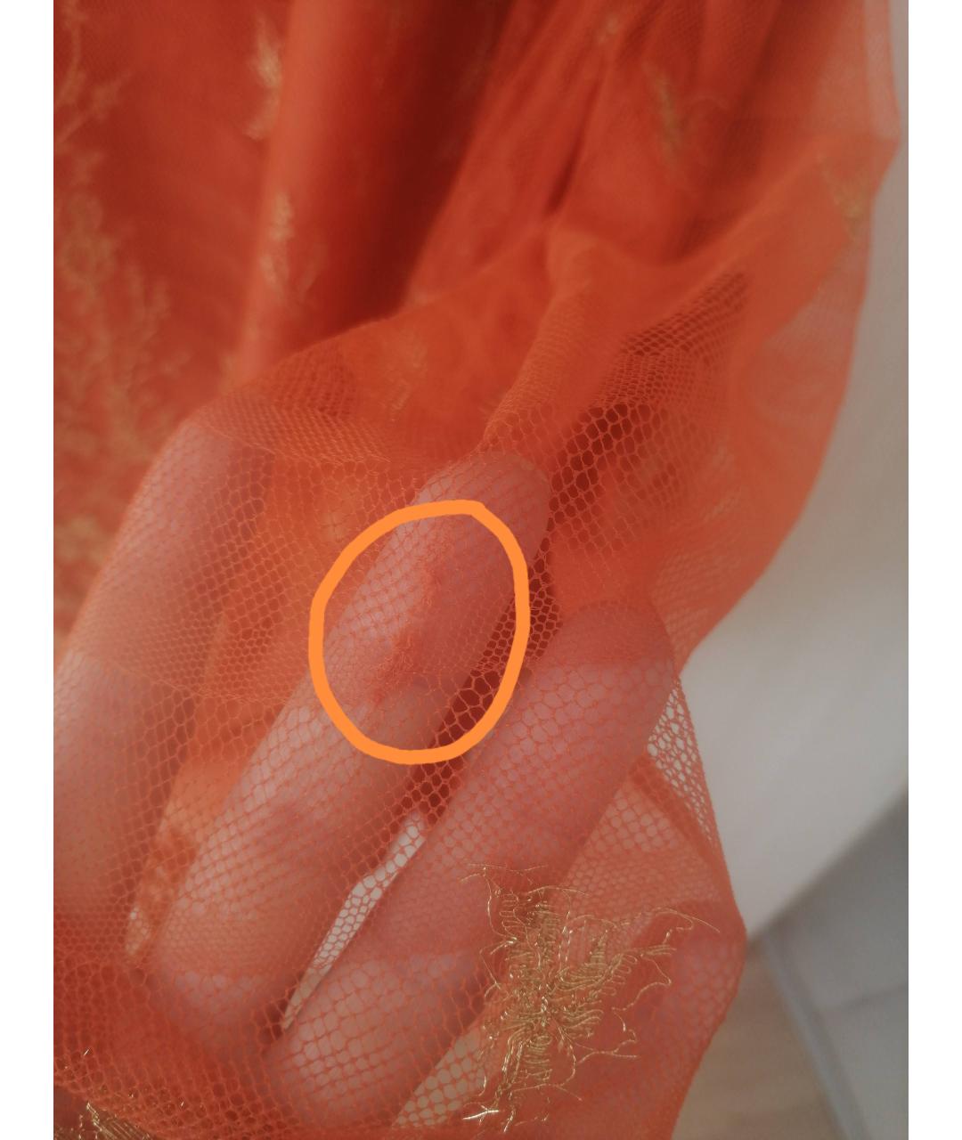 CHRISTIAN LACROIX VINTAGE Оранжевое шелковое коктейльное платье, фото 8