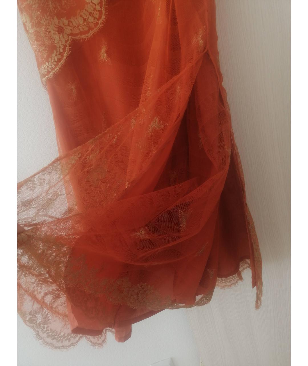 CHRISTIAN LACROIX VINTAGE Оранжевое шелковое коктейльное платье, фото 5