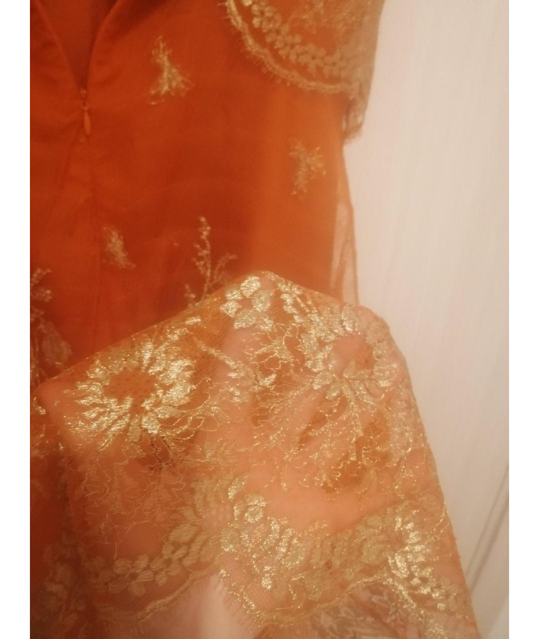 CHRISTIAN LACROIX VINTAGE Оранжевое шелковое коктейльное платье, фото 6