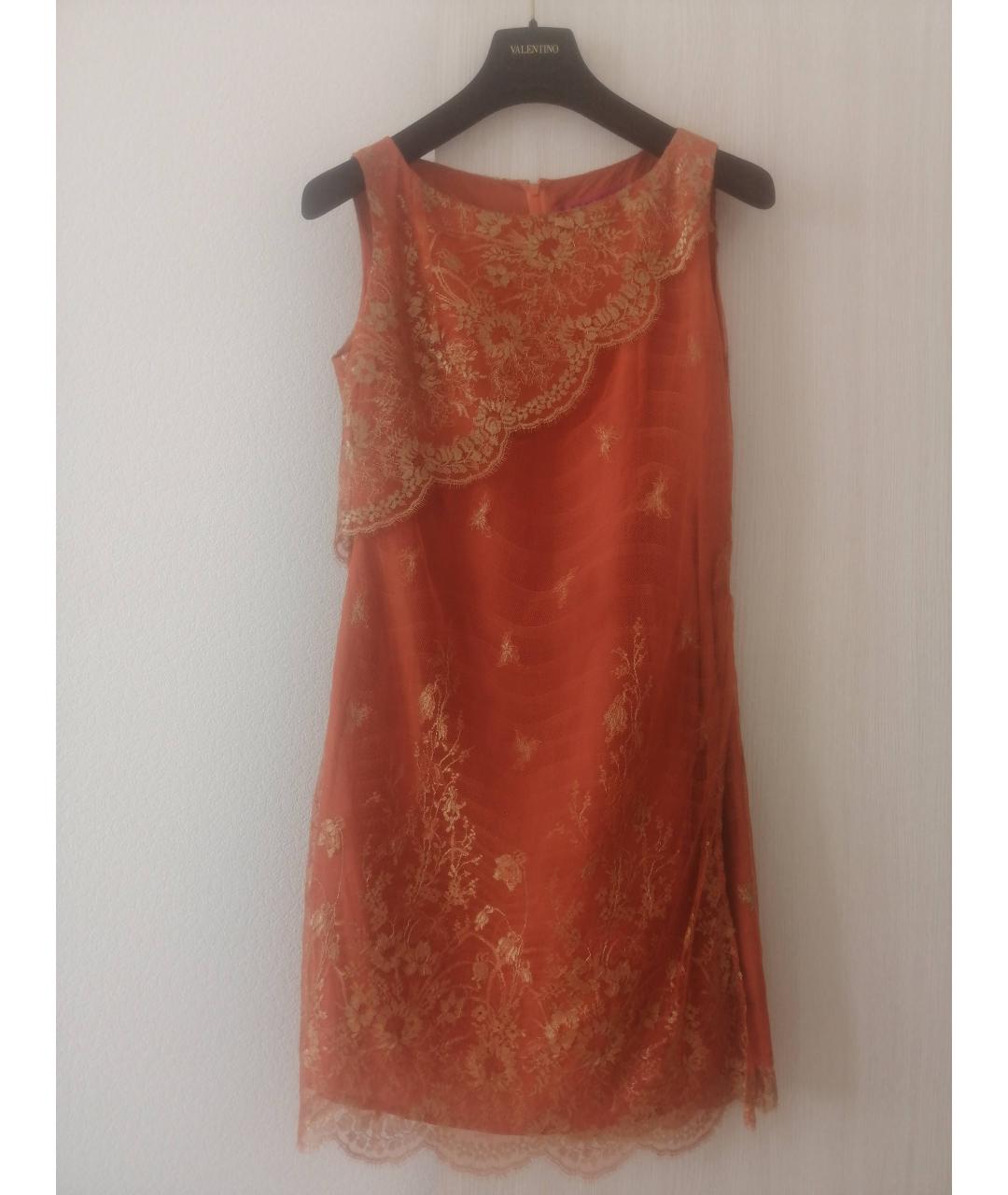 CHRISTIAN LACROIX VINTAGE Оранжевое шелковое коктейльное платье, фото 9