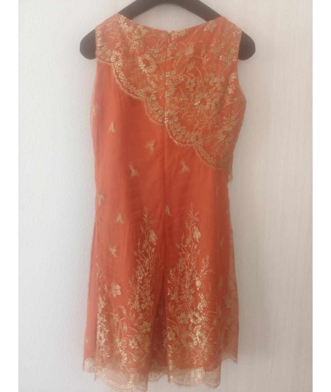 CHRISTIAN LACROIX VINTAGE Оранжевое шелковое коктейльное платье, фото 2