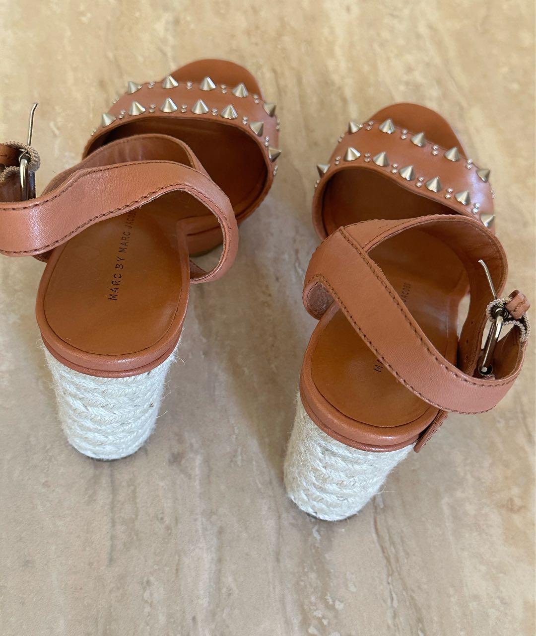 MARC BY MARC JACOBS Коричневые кожаные босоножки, фото 4