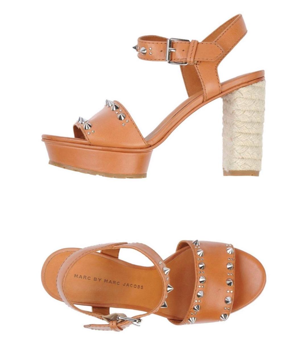 MARC BY MARC JACOBS Коричневые кожаные босоножки, фото 7