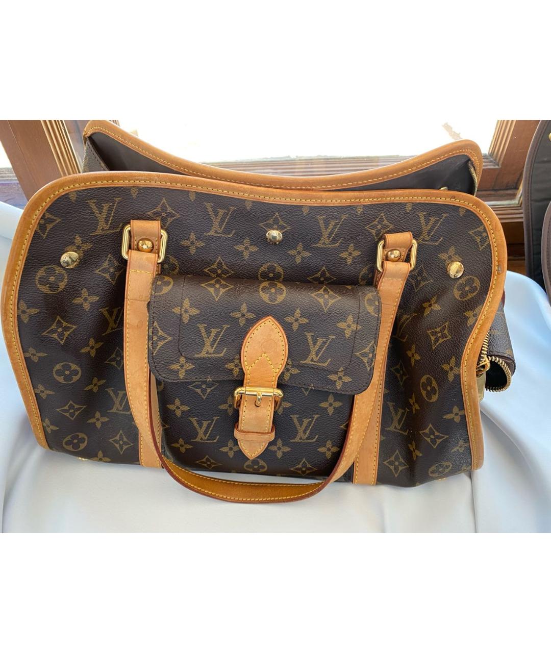 LOUIS VUITTON PRE-OWNED Коричневая кожаная дорожная/спортивная сумка, фото 7