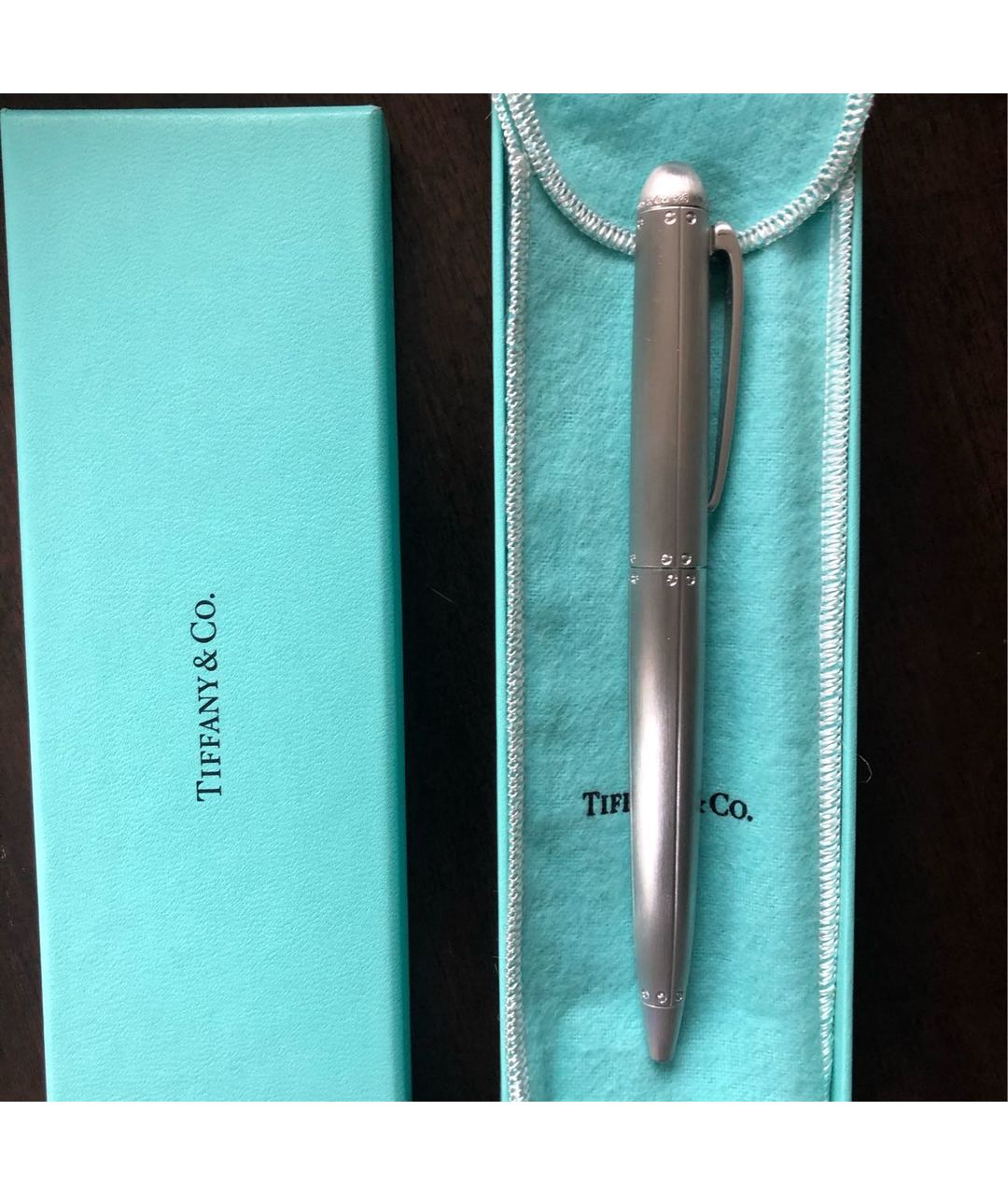 TIFFANY&CO Серебряная металлическая шариковая ручка, фото 5