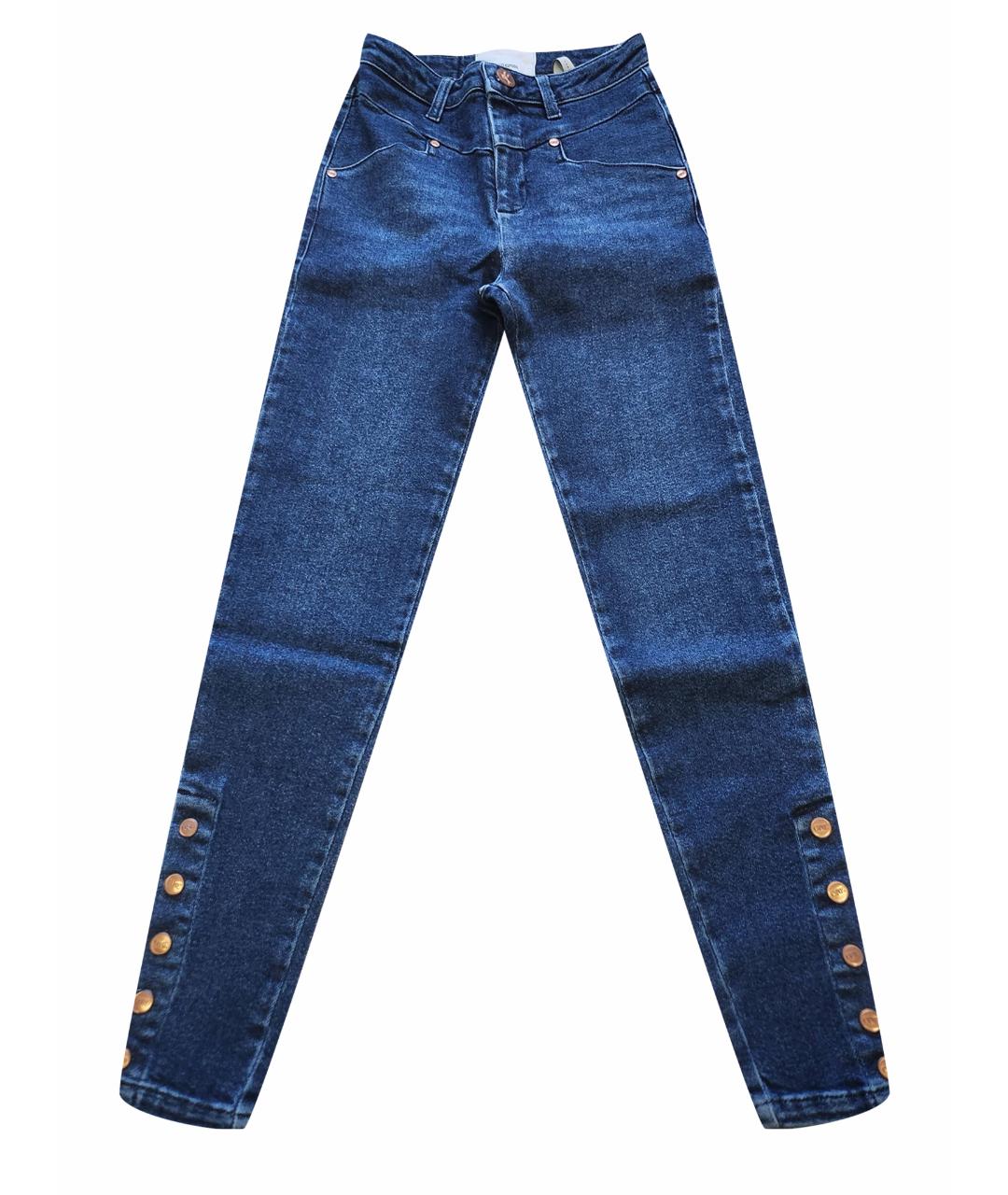 ONE TEASPOON Темно-синие хлопковые джинсы слим, фото 1