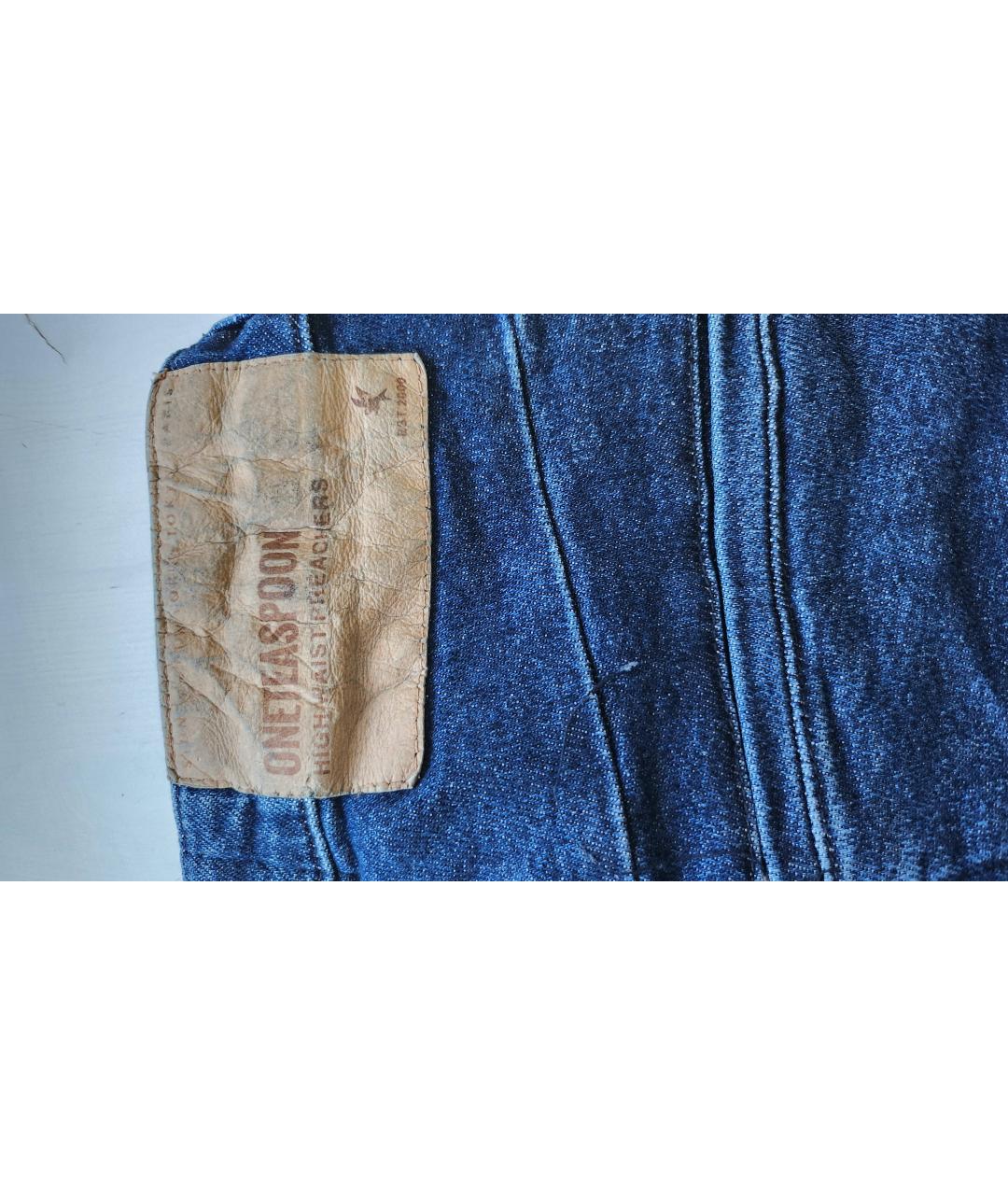 ONE TEASPOON Темно-синие хлопковые джинсы слим, фото 4