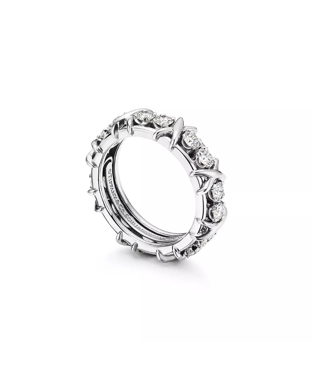 TIFFANY&CO Серебряное платиновое кольцо, фото 2