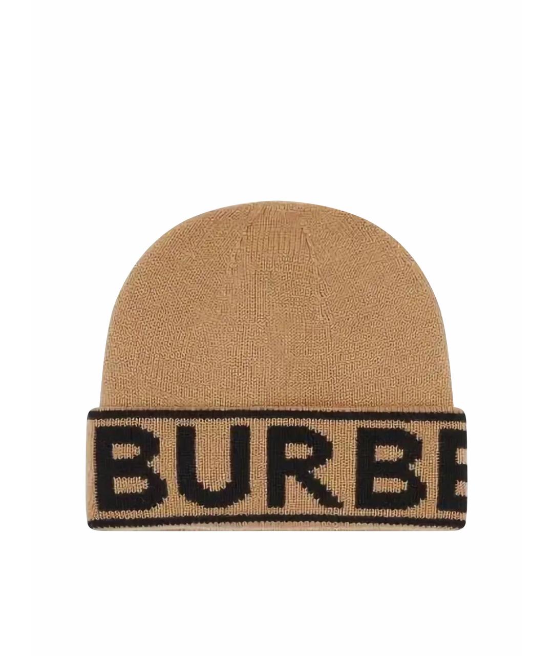 BURBERRY Бежевая кашемировая шапка, фото 1