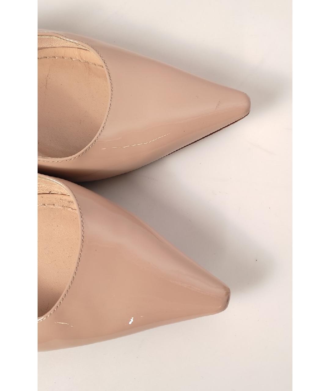 CHRISTIAN DIOR Бежевые балетки из лакированной кожи, фото 8