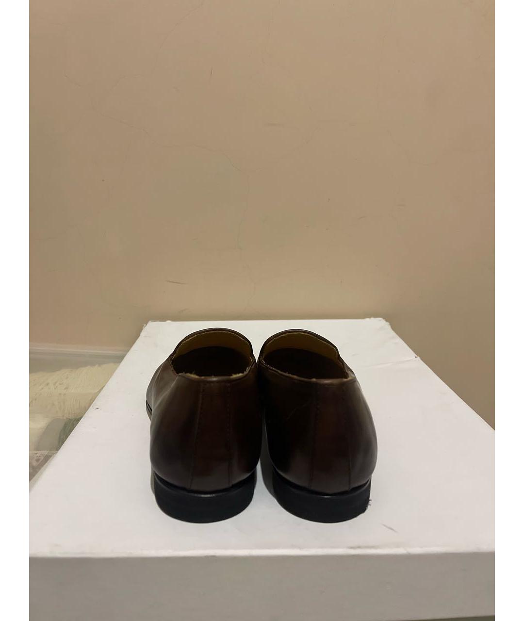 GALLUCCI Коричневые кожаные сандалии и шлепанцы, фото 4