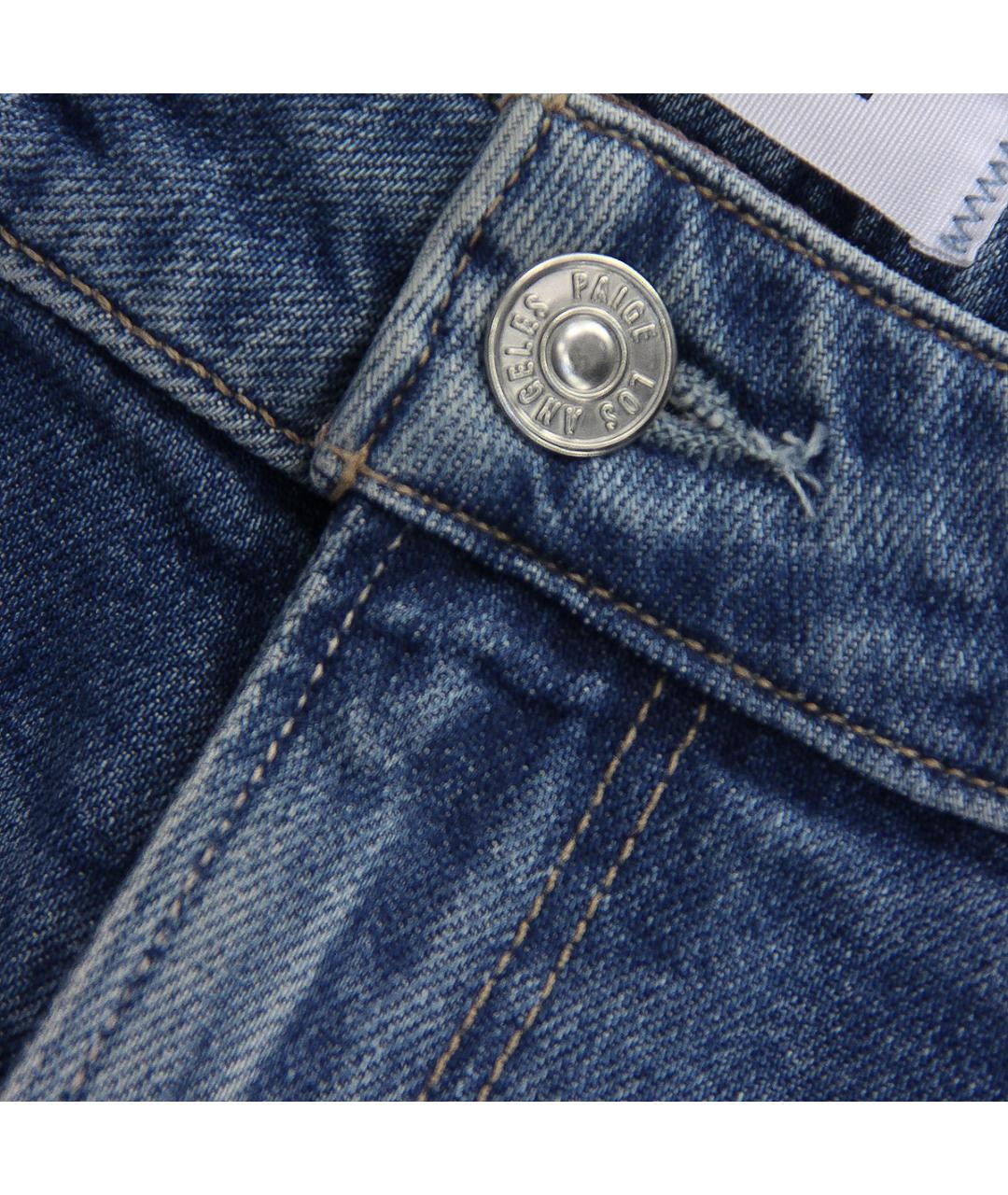 PAIGE Голубые хлопковые прямые джинсы, фото 5