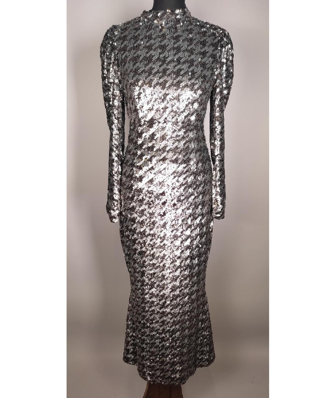 RACHEL GILBERT Серебряное полиамидовое вечернее платье, фото 9