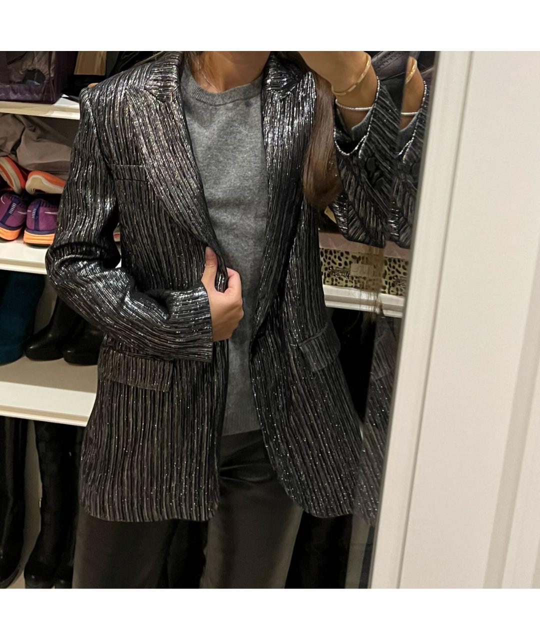 ISABEL MARANT Серебрянный вискозный жакет/пиджак, фото 7