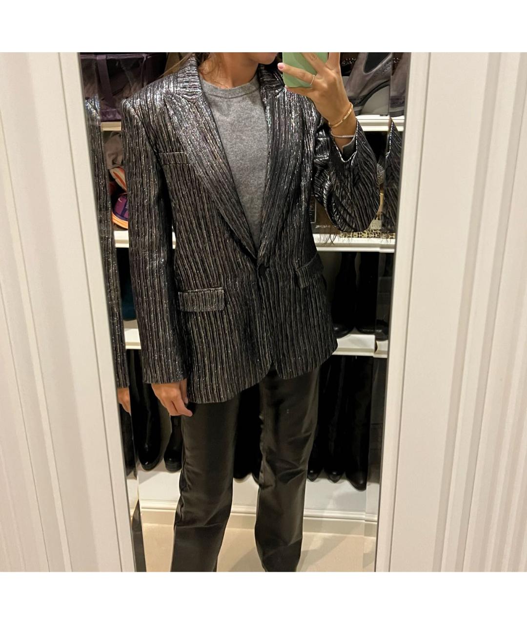 ISABEL MARANT Серебрянный вискозный жакет/пиджак, фото 6