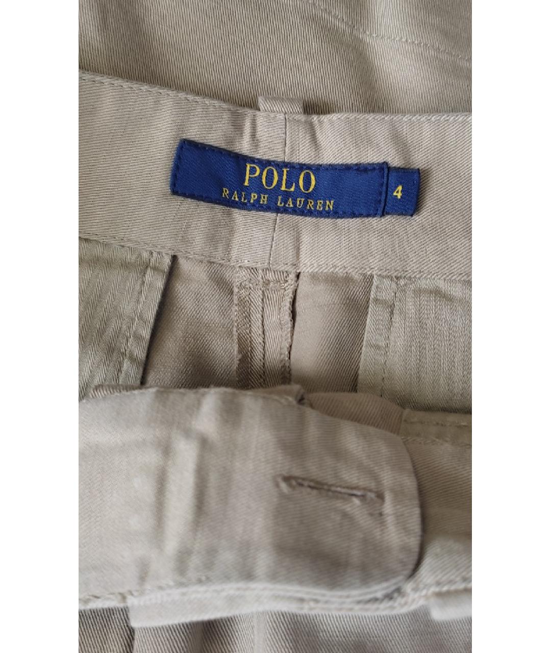 POLO RALPH LAUREN Бежевые хлопковые шорты, фото 3