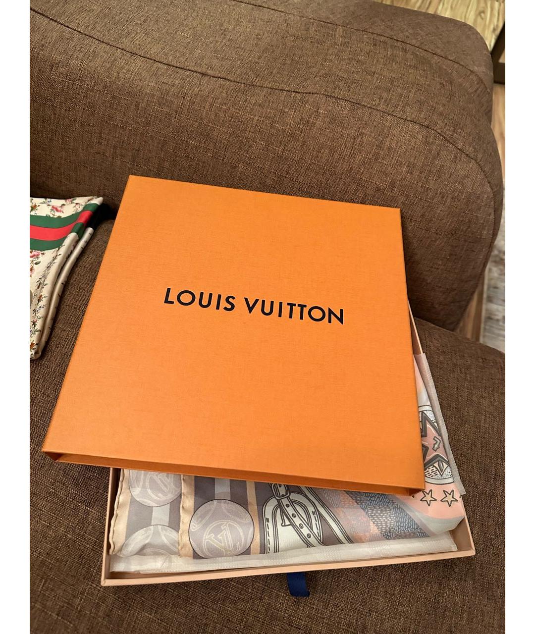 LOUIS VUITTON PRE-OWNED Розовый шелковый платок, фото 5