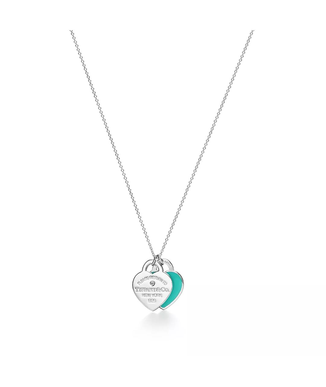 Двойная подвеска в форме сердца Tiffany Blue®